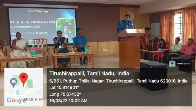 Photo of Vice Principal of BHC presenting the welcome speech.